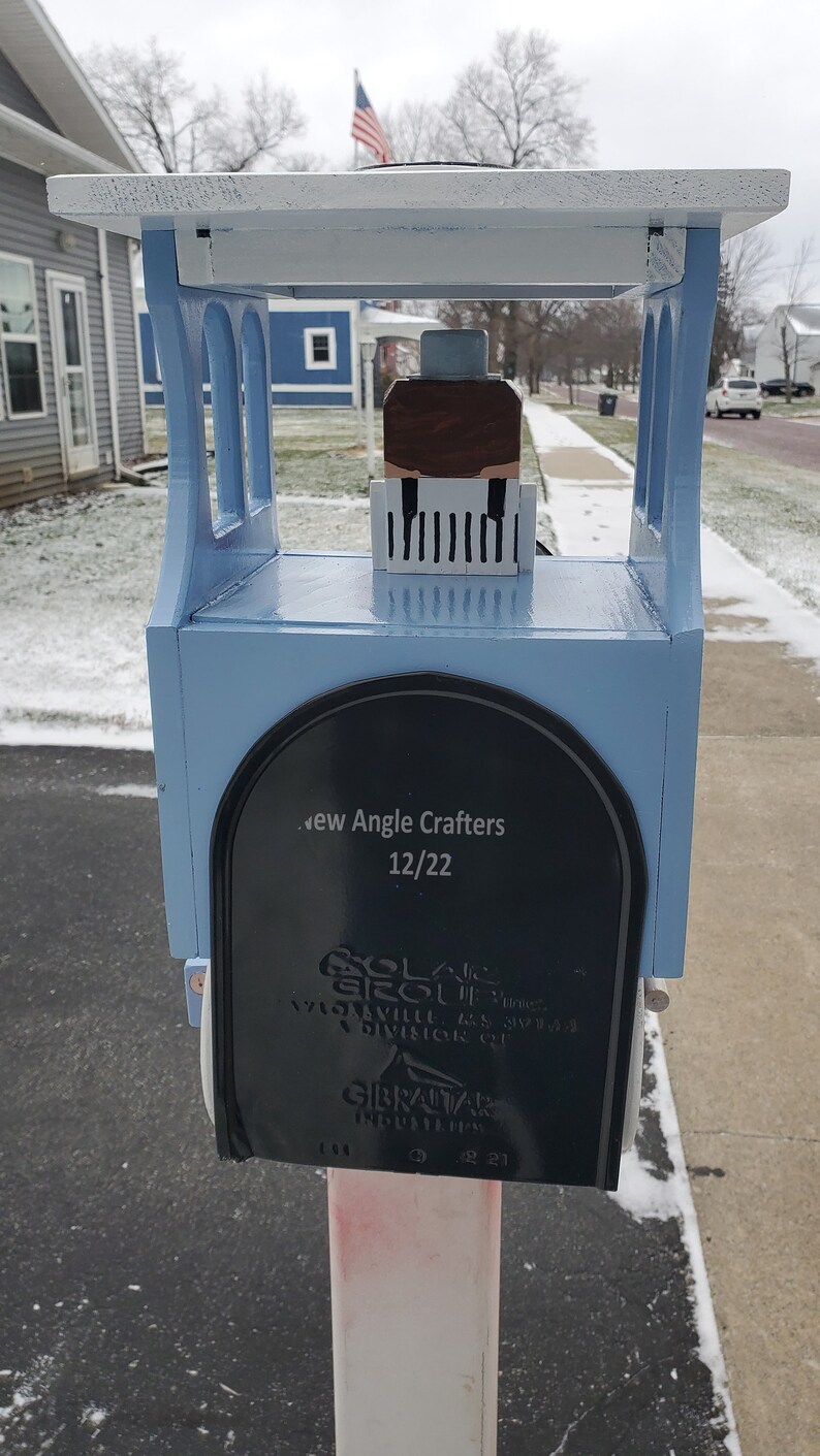 Handmade Steam Mailbox With Solar Night Lighttrain Engine