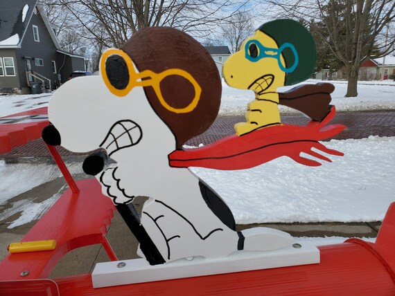 Snoopy Red Baron Woodstock Characters Tri Plane Etsy Canada