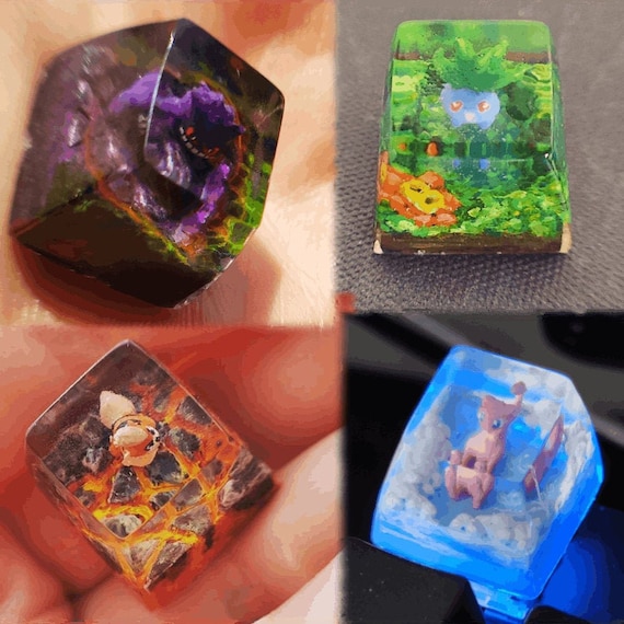Custom handmade pokemon resin keycap - Pokemon Artisan Keycap - pokemon keycap - pokemon gift personalized - Profil SA