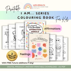 Kids Self-Esteem + Emotional Awareness Printable Coloring Pages | Affirmation Animals & Feelings | Preschool and Elementary School Activity