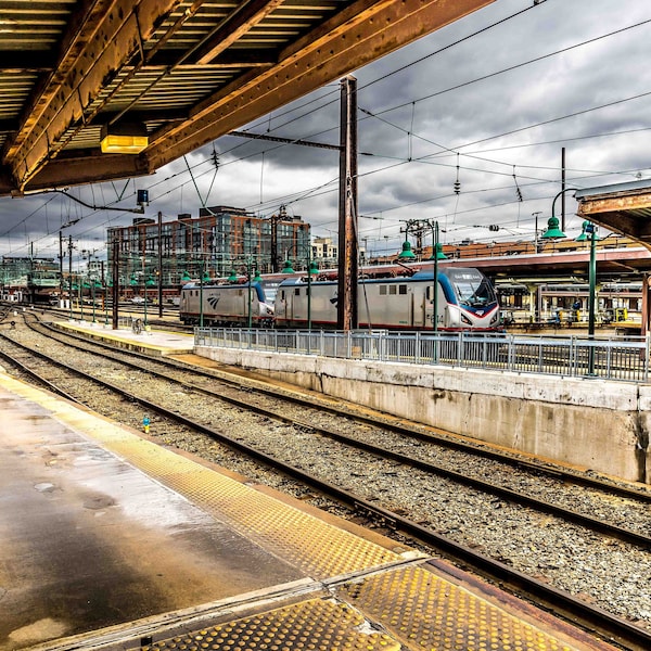 Train Tracks at the Union Station, Washington DC Photography, Amtrak, Train Station Print, Architecture Photo, Railroad Decor, DC Wall Art