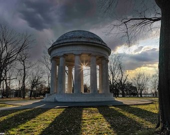 Monumento de Guerra de Washington D. C., foto imprimible, decoración de pared, fotografía de Washington D. C., arquitectura, impresión de monumento, monumento nacional, Primera Guerra Mundial
