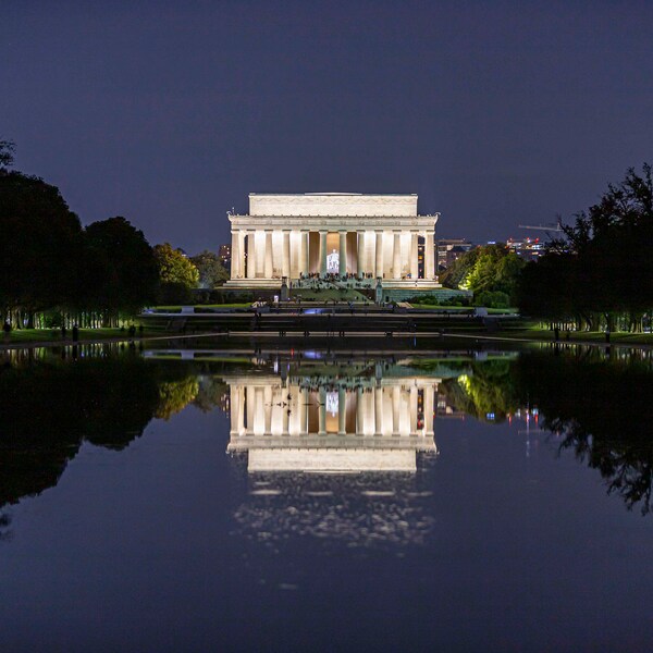 Lincoln Memorial , Washington DC Photography, DC Wall Art Decor, Fine Art Print, Night Photo, National Monument, National Mall, Architecture