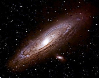 Fotografía de la galaxia de Andrómeda, cielo nocturno, decoración de pared con impresión de estrellas, fotografía espacial, foto celestial imprimible, decoración de oficina, Messier 31
