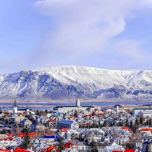 Reykjavik Iceland Landscape Wall Art Print, Iceland Photography, Hallgrímskirkja, Iceland Volcano, Iceland Poster, Iceland Photo Print