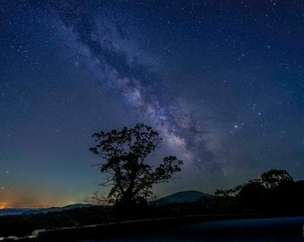 Vía Láctea, Parque Nacional Shenandoah, Fotografía del Cielo Nocturno, Arte Mural con Impresión de Estrellas, Decoración de Pared con Vía Láctea, Astrofotografía, Idea de Regalo