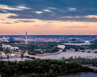 Monuments from Air, National Mall, Washington Monument, US Capitol, Washington DC Photography, DC Wall Art print, Jefferson Lincoln Memorial