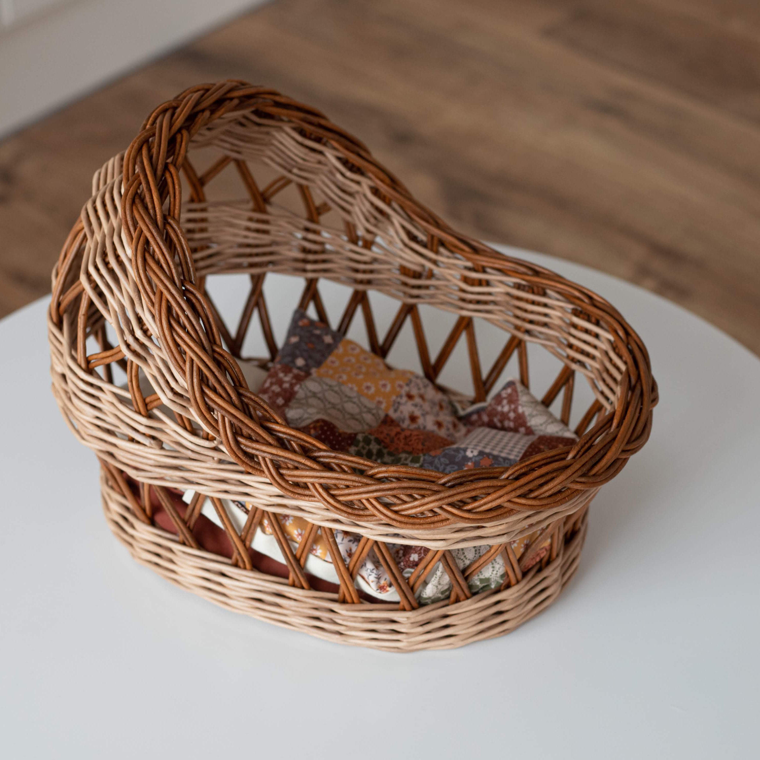 Wicker for Baby Doll With Bedding as a Gift for a Etsy