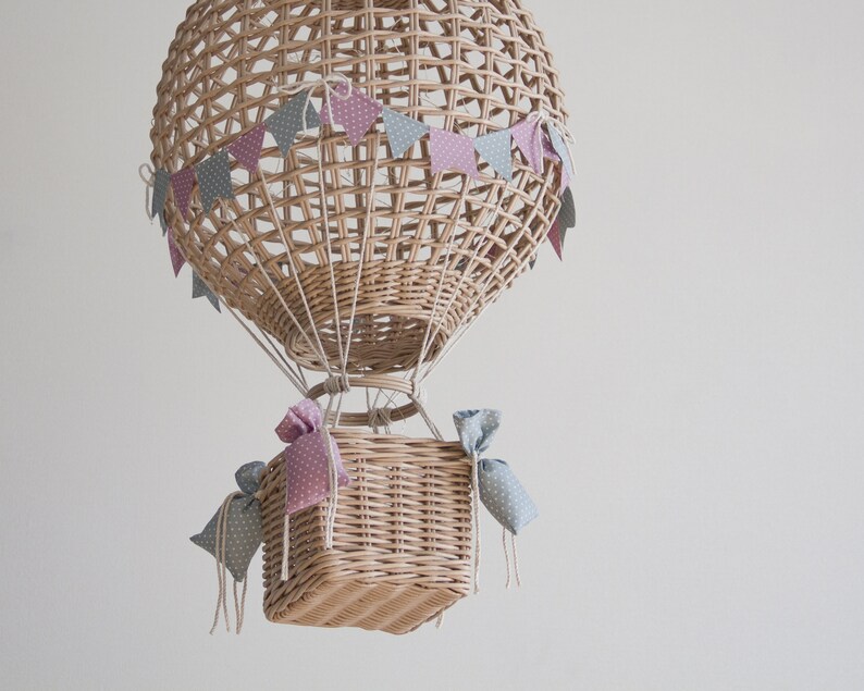 Hanging Lampshade Hot Air Balloon Night Light With LED String Etsy