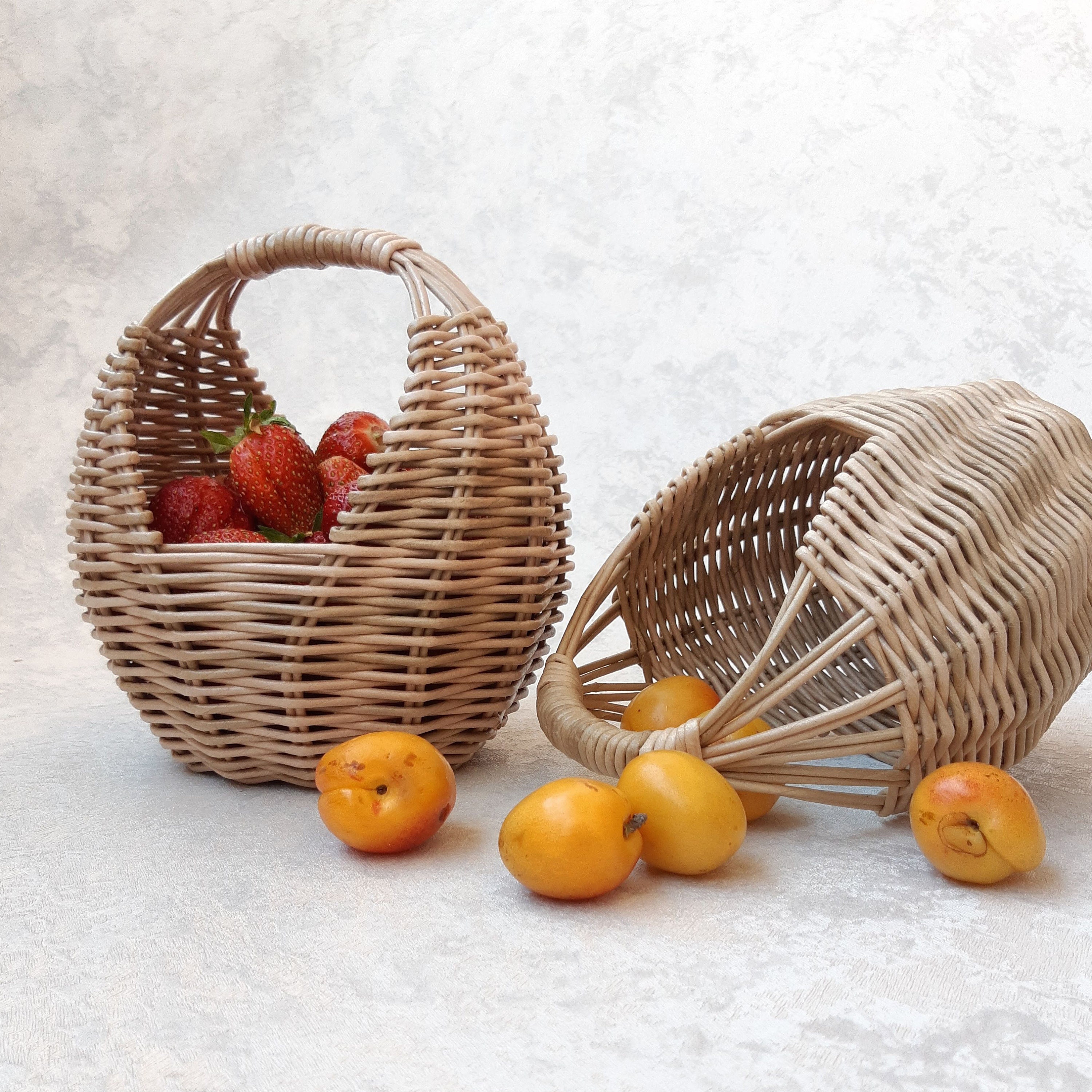 Small hand woven fruit basket best choice for flower girl Etsy