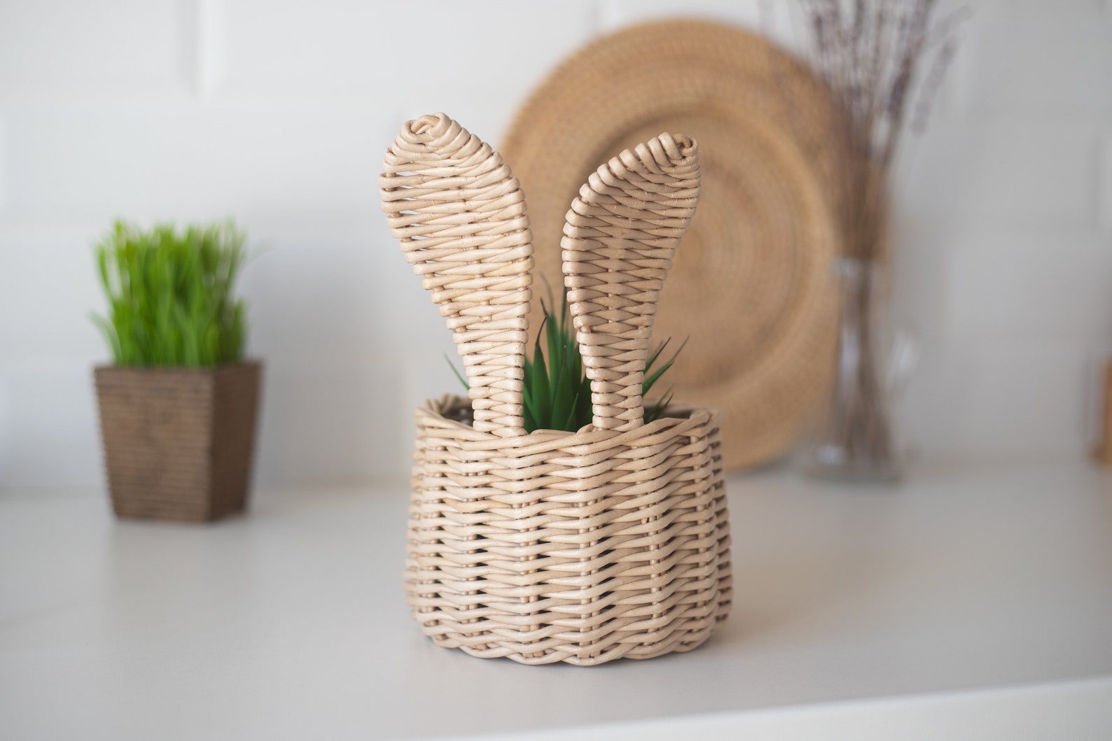 Basket with bunny ears Etsy