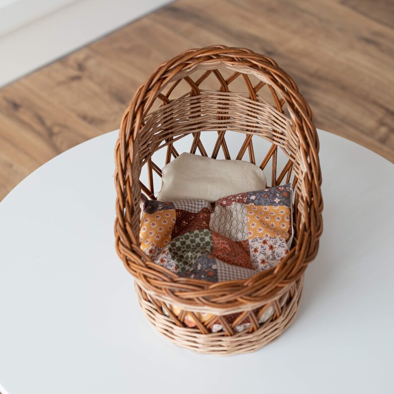 Wicker for Baby Doll With Bedding as a Gift for a Etsy