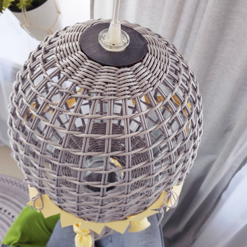 Night light hot air balloon wicker lampshade for adventure Etsy