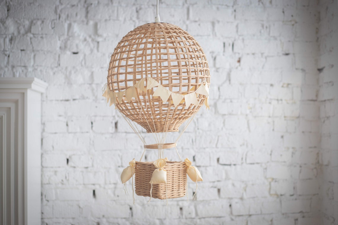 Hanging Lampshade Hot Air Balloon Night Light With LED String Etsy