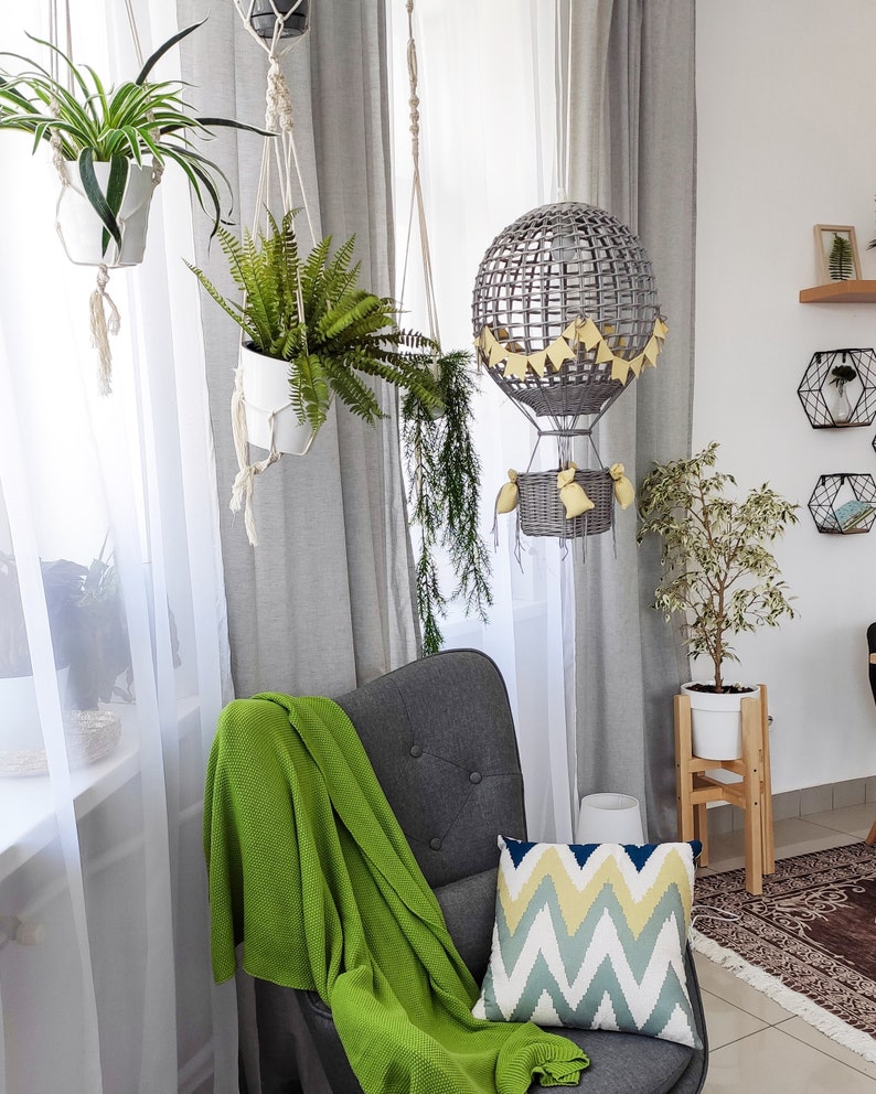 Hanging Lampshade Hot Air Balloon Night Light With LED String Etsy