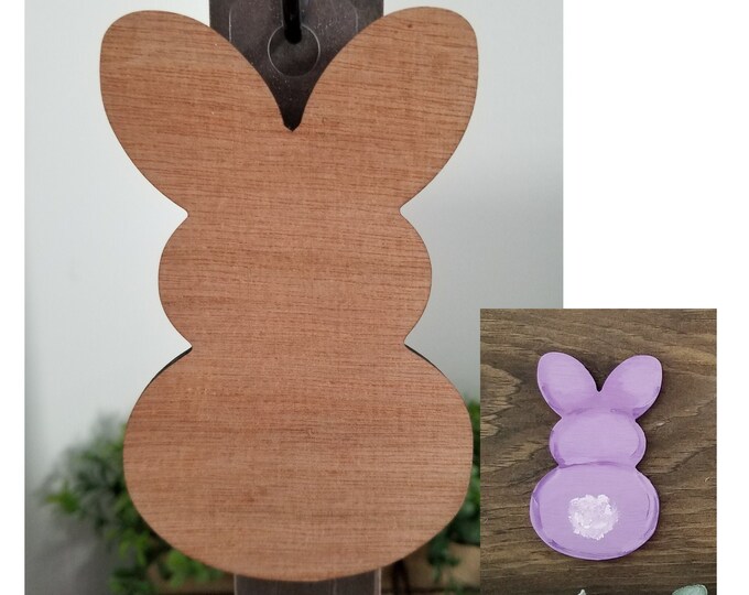 Bunny Rabbit Easter Peep Spring Blank Wood Shape Craft Supply Cottontail
