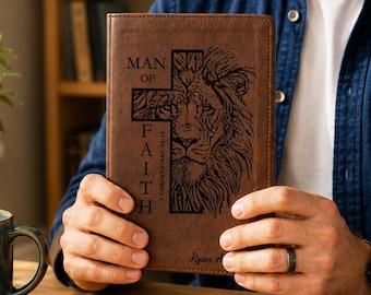 Personalized NLT Giant Print Bible, Custom Engraved Name, Filament Enabled New Living Translation, Christian Baptism Gift for men