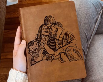 Personalized NASB Wide Margin Bible, Photo Engraved Cover, Custom Bible for Note-Taking, Christian Gift, Wedding Gift, Custom Engraved Bible