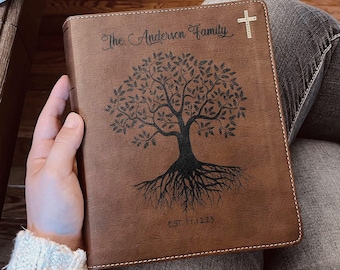 Personalisierte NIV Familienbibel, individuell gravierte NIV Stammbaum Journaling Bibel, Hochzeitsgeschenke, Christliche Geschenke, Familienbibel für die Hochzeit