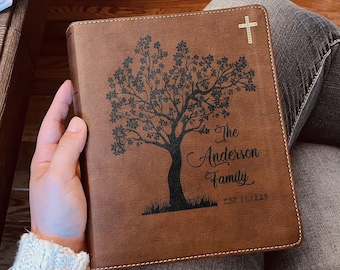 Personalisierte NIV Familienbibel, individuell gravierte NIV Stammbaum Journaling Bibel, Hochzeitsgeschenke, Christliche Geschenke, Familienbibel für die Hochzeit