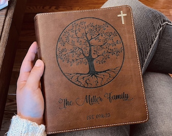 Personalisierte NIV Familienbibel, individuell gravierte NIV Stammbaum Journaling Bibel, Hochzeitsgeschenke, Christliche Geschenke, Familienbibel für die Hochzeit