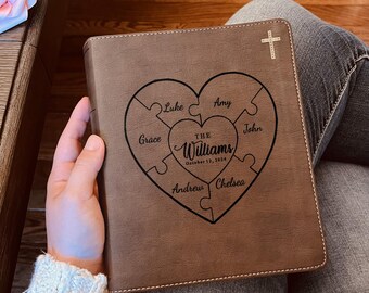 Personalisierte NIV Familienbibel, individuell gravierte NIV Familienjournalisten Bibel, Hochzeitsgeschenke, Christliche Geschenke, Familienbibel für die Hochzeit