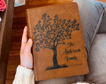 Personalized NASB Family Bible, NASB Custom Family Tree Bible, Wide Margin, Custom Engraved Bible for Wedding, Christian Gift, Wedding Gift