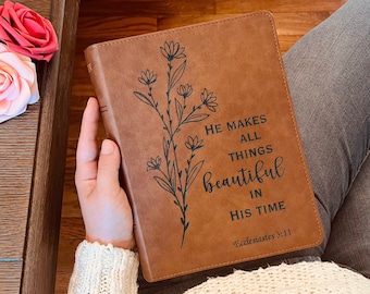 Custom KJV Bible, Wide-Margin Bible, Custom Bible Engraved King James Version, Christian Gifts Baptism Gifts KJV Bible Women Men