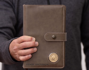 Personalized AA Big Book & 12 Steps and 12 Traditions Book Set Cover, Alcoholics Anonymous Gifts, Fits 2 Hardcover AA Books, AA Coin Holder