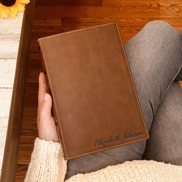 Bibbia NKJV personalizzata con nome inciso, Bibbia NKJV a margine largo, Bibbia personalizzata con nome inciso, Nuova Bibbia Re Giacomo, Regali per il Battesimo