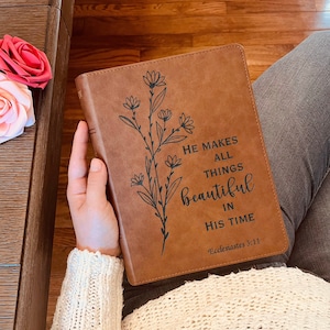 Custom KJV Bible, Wide-Margin Bible, Custom Bible Engraved King James Version, Christian Gifts Baptism Gifts KJV Bible Women Men