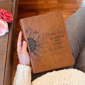 Custom KJV Bible | Wide-Margin Bible | Custom Bible Engraved King James Version | Christian Gifts Baptism Gifts KJV Bible Women Men