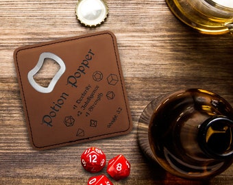 Dungeons and Dragons Potion Popper, DnD Coaster Bottle Opener, DnD Gift for Men, Dungeon Master Gift, DnD Stuff, D&D Gifts