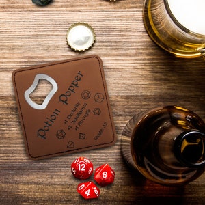Dungeons and Dragons Potion Popper, DnD Coaster Bottle Opener, DnD Gift for Men, Dungeon Master Gift, DnD Stuff, D&D Gifts