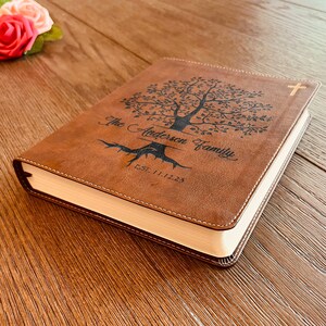 Personalized Family Bible | Custom NIV Family Tree Journaling Bible | Engraved Bible Wedding Bible Christian Gifts Family Bible for Wedding