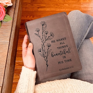 Benutzerdefinierte ESV Bibel, ESV Journaling Bibel, individuell gravierte englische Standardversion, christliche Geschenke, Taufe Geschenke ESV Bibelfrauen