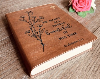 Custom NIV Journaling Bible, NIV Journaling Bible, Custom Engraved, New International Version, Christian Gifts Baptism Gifts NIV Bible Women