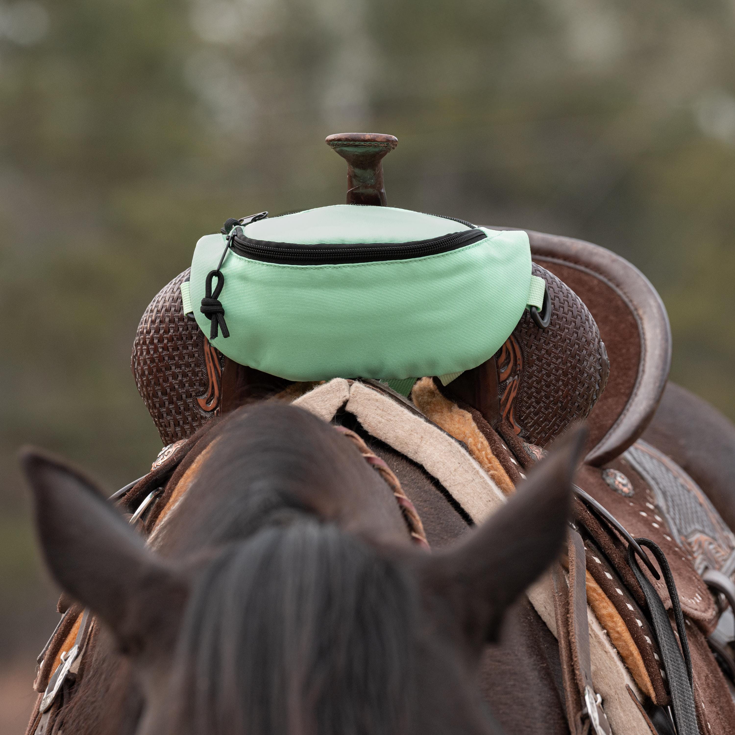 Sacoche de selle en cuir Avion Western avec 3 sangles pour cheval