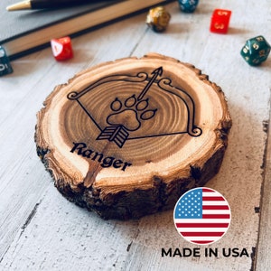 Dungeons and Dragons Real Wood Ranger, DnD Coaster, DnD Accessories, DnD Gift for Men, Dungeon Master Gift, DnD Stuff, D&D Gifts