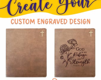 Gepersonaliseerde NIV-bijbel: maak je eigen gegraveerde ontwerp met een ontwerper, rode letter, dagboek, nieuwe internationale versie Heilige Bijbel