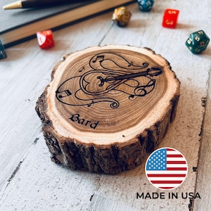 Dungeons and Dragons Real Wood Bard, DnD Coaster, DnD Accessories, DnD Gift for Men, Dungeon Master Gift, DnD Stuff, D&D Gifts
