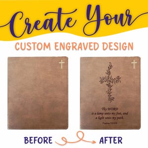 Biblia NIV personalizada: crea tu propio diseño grabado personalizado con un diseñador, letra roja, diario, Santa Biblia Nueva Versión Internacional
