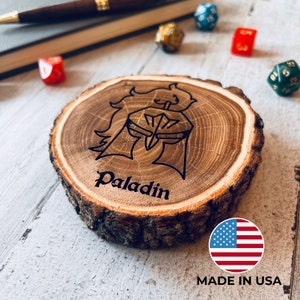 Dungeons and Dragons Real Wood Paladin, DnD Coaster, DnD Accessories, DnD Gift for Men, Dungeon Master Gift, DnD Stuff, D&D Gifts