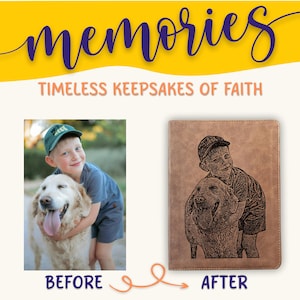 Personalized KJV Wide Margin Bible, Your Photo Engraved, King James Version, Custom Engraved Bible, Christian Gifts, Baptism Gifts