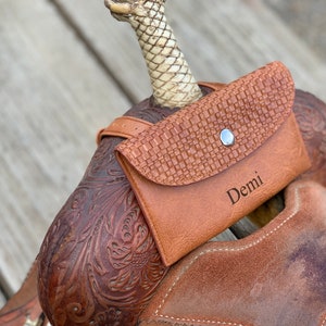 Personalized Horse Saddle Bag Saddle Phone Holder Horse Tack Horse Gifts Horse Stuff Horse Gifts For Women Equestrian Gifts image 1