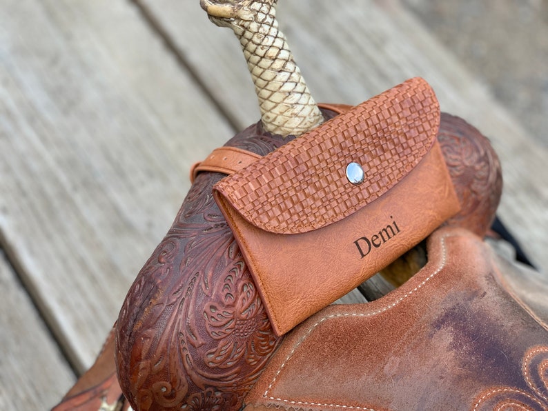 Personalized Horse Saddle Bag Saddle Phone Holder Horse Tack Horse Gifts Horse Stuff Horse Gifts For Women Equestrian Gifts image 1