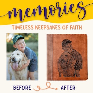 Personalized ESV Journaling Study Bible, Photo Engraved Cover, Wide Margin Bible for Note Taking, Christian Gift, Custom Engraved Bible