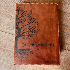 Personalized Family Tree Bible, Custom Engraved ESV Wide-Margin Reference Bible, Wedding Gifts, Christian Gifts, Family Bible for Wedding