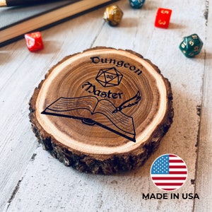 Dungeons and Dragons Real Wood Dungeon Master, DnD Coaster, DnD Accessories, DnD Gift for Men, Dungeon Master Gift, DnD Stuff, D&D Gifts