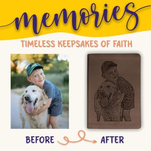 Personalized ESV Journaling Bible, Large Print, Photo Engraved Cover, Custom Bible for Note Taking, Christian Baptism or Wedding Gift